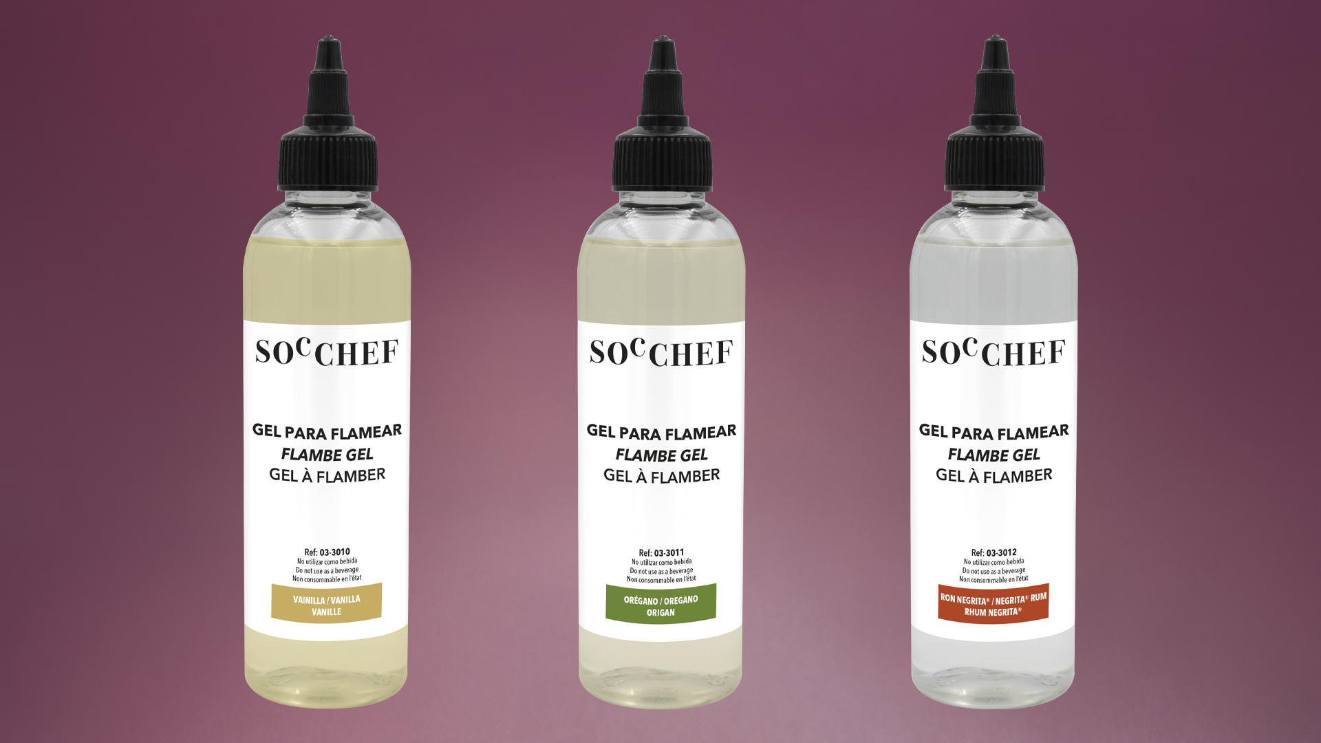 Nuevos sabores de geles para flambear en frío