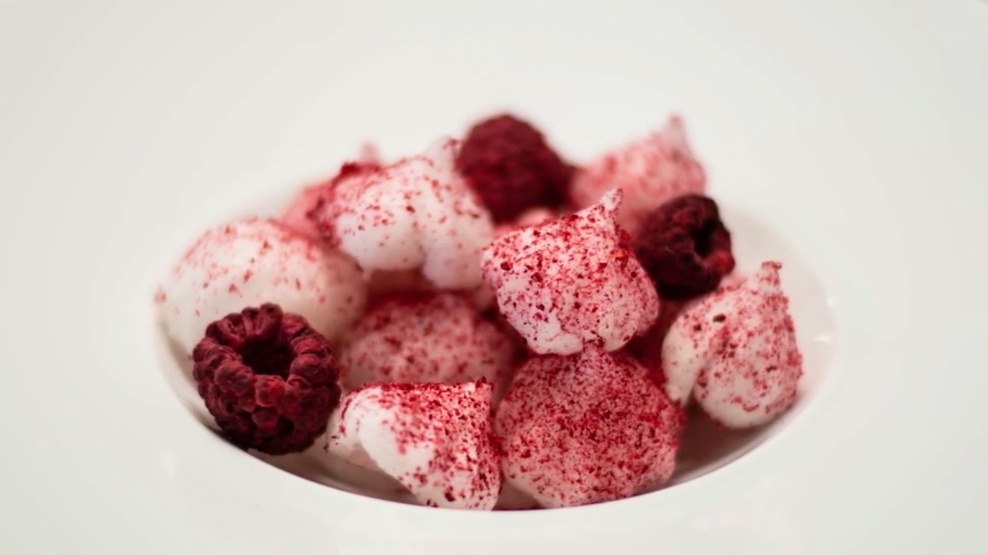 Merengue ligero de frambuesa